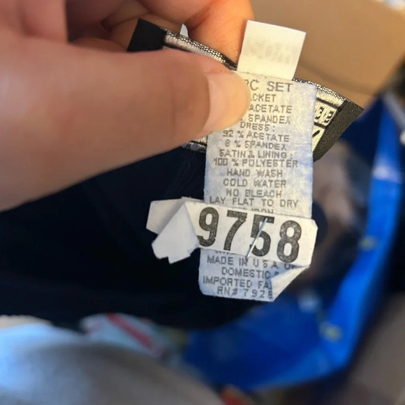 Alex Evenings Navy Blue Ribbed Maxi Dress - Picture 5 of 6